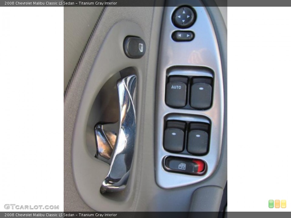 Titanium Gray Interior Controls for the 2008 Chevrolet Malibu Classic LS Sedan #40539045
