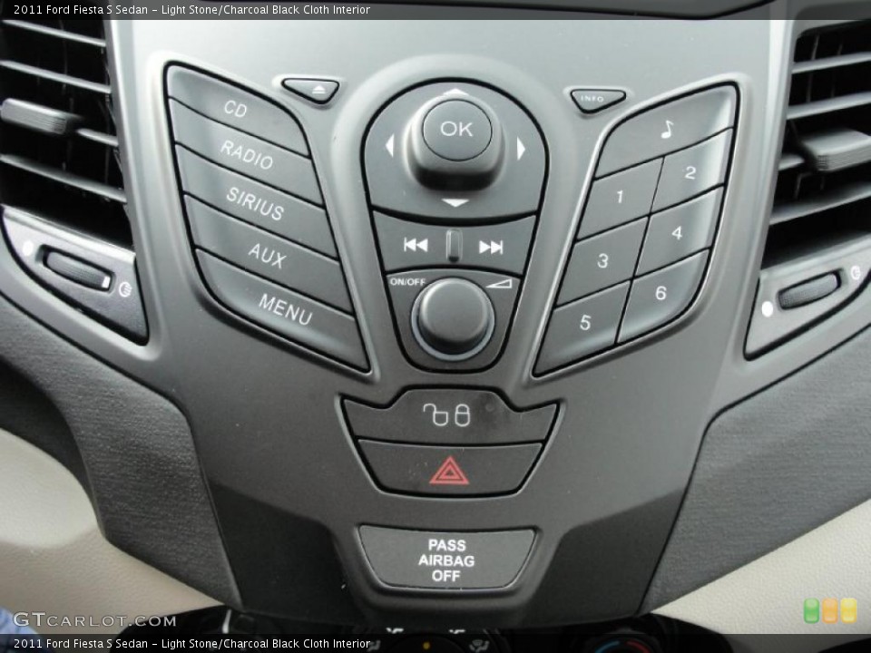 Light Stone/Charcoal Black Cloth Interior Controls for the 2011 Ford Fiesta S Sedan #40542417