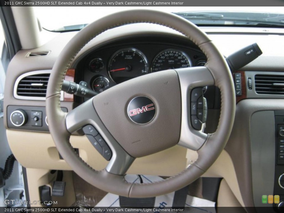 Very Dark Cashmere/Light Cashmere Interior Steering Wheel for the 2011 GMC Sierra 2500HD SLT Extended Cab 4x4 Dually #40543125