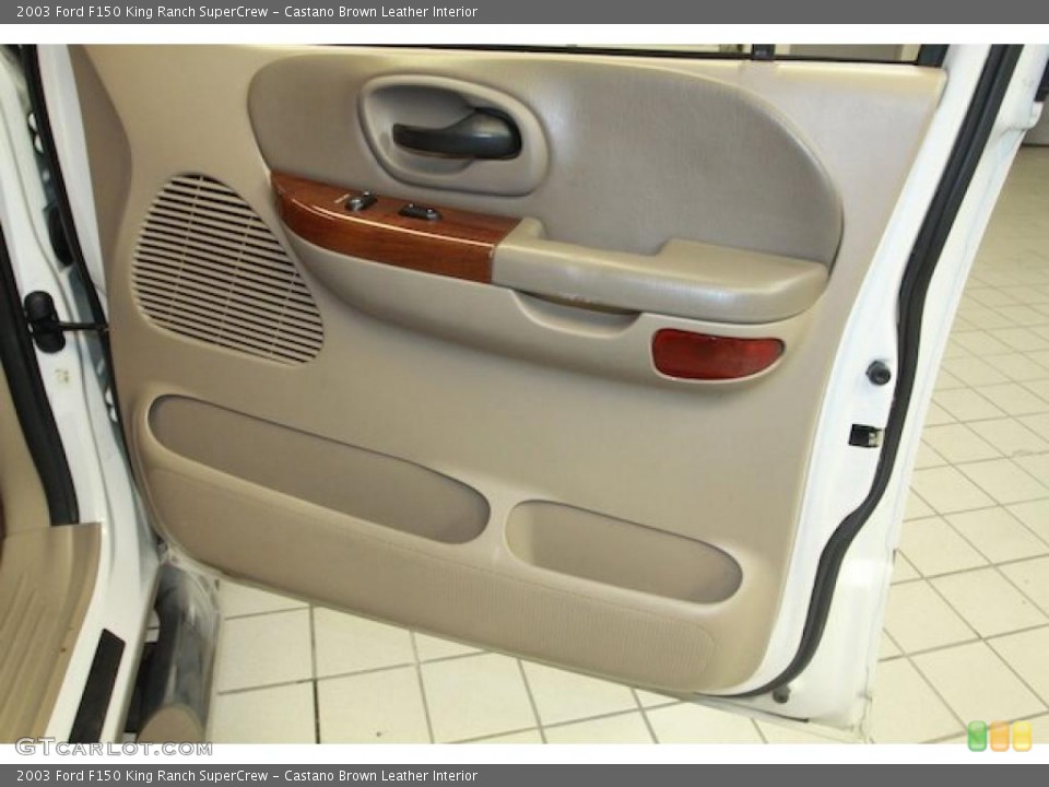 Castano Brown Leather Interior Door Panel for the 2003 Ford F150 King Ranch SuperCrew #40547005
