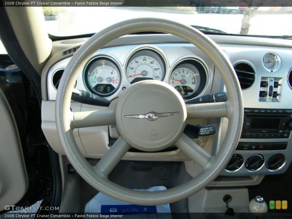 Pastel Pebble Beige Interior Steering Wheel for the 2008 Chrysler PT Cruiser Convertible #40556205
