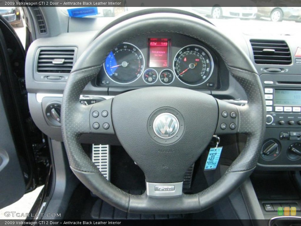 Anthracite Black Leather Interior Steering Wheel for the 2009 Volkswagen GTI 2 Door #40558801
