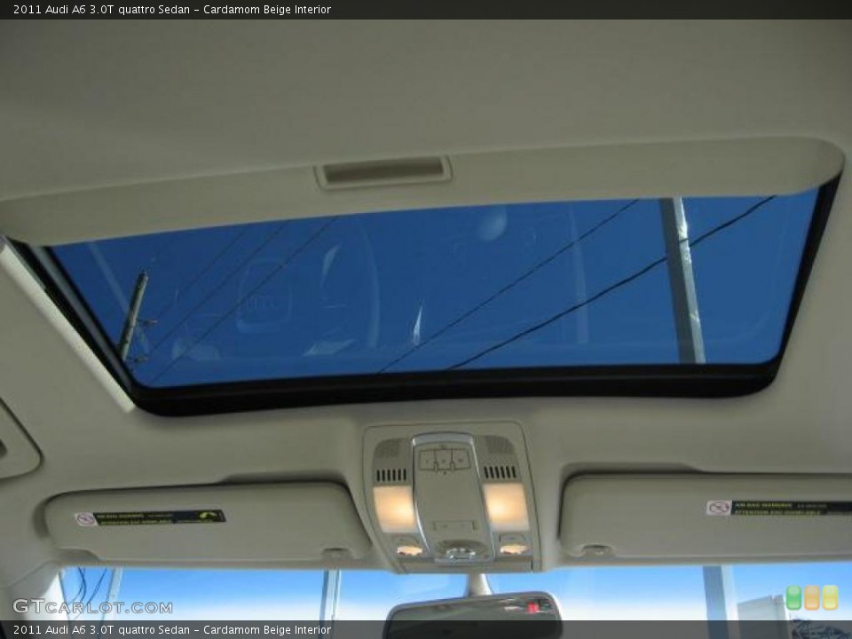 Cardamom Beige Interior Sunroof for the 2011 Audi A6 3.0T quattro Sedan #40565542