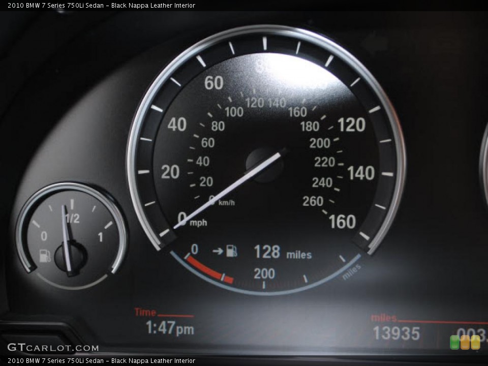 Black Nappa Leather Interior Gauges for the 2010 BMW 7 Series 750Li Sedan #40578461