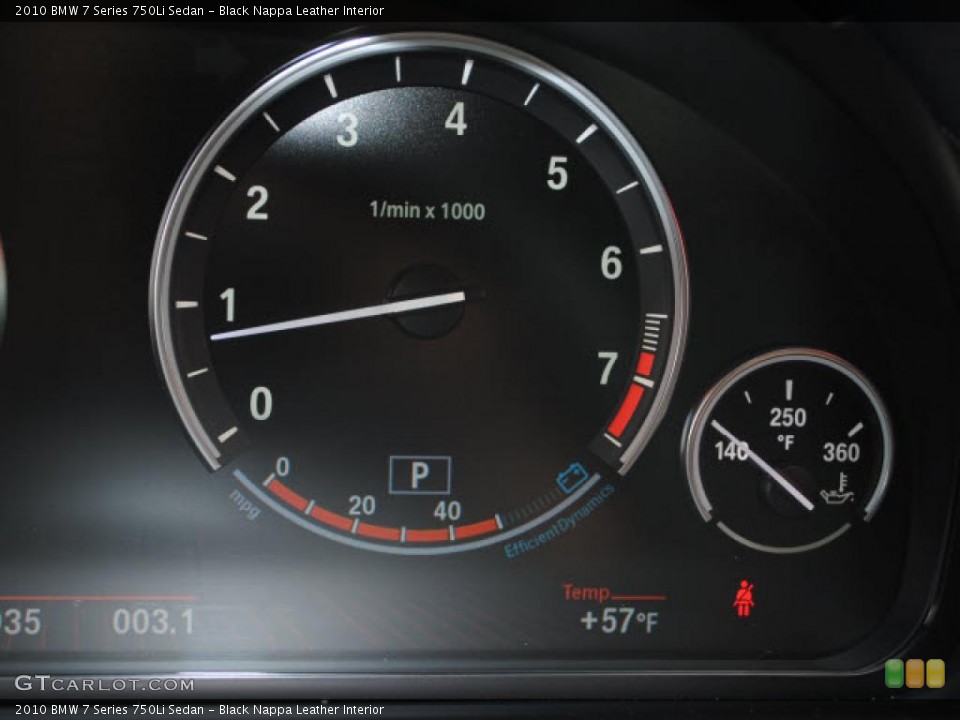 Black Nappa Leather Interior Gauges for the 2010 BMW 7 Series 750Li Sedan #40578477