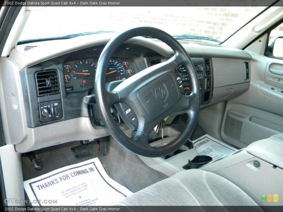 Dark Slate Gray Interior Prime Interior for the 2002 Dodge Dakota Sport Quad Cab 4x4 #40583021