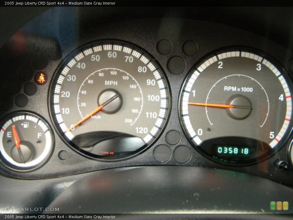 Medium Slate Gray Interior Gauges for the 2005 Jeep Liberty CRD Sport 4x4 #40588765