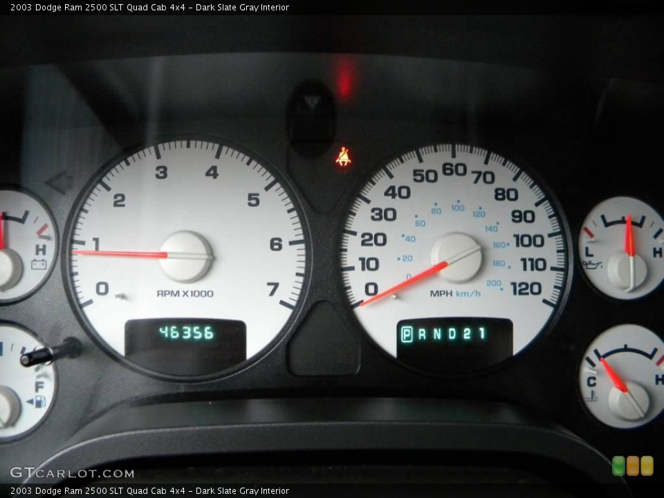 Dark Slate Gray Interior Gauges for the 2003 Dodge Ram 2500 SLT Quad Cab 4x4 #40590299