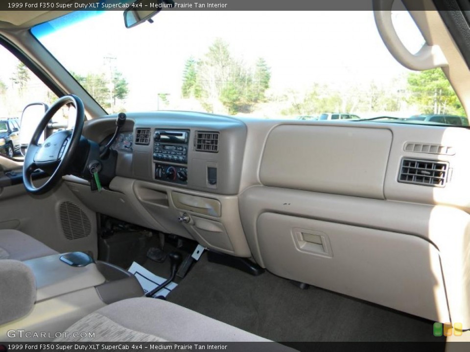 Medium Prairie Tan Interior Dashboard for the 1999 Ford F350 Super Duty XLT SuperCab 4x4 #40603334