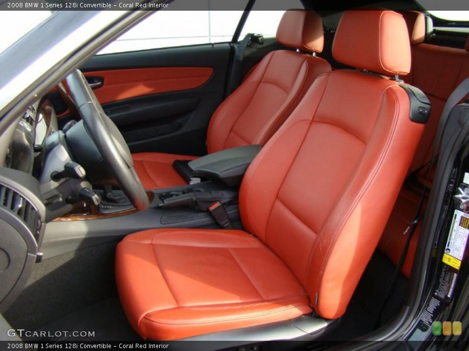 Coral Red Interior Photo for the 2008 BMW 1 Series 128i Convertible #40605833
