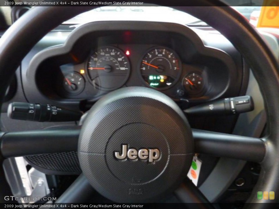 Dark Slate Gray/Medium Slate Gray Interior Steering Wheel for the 2009 Jeep Wrangler Unlimited X 4x4 #40606865