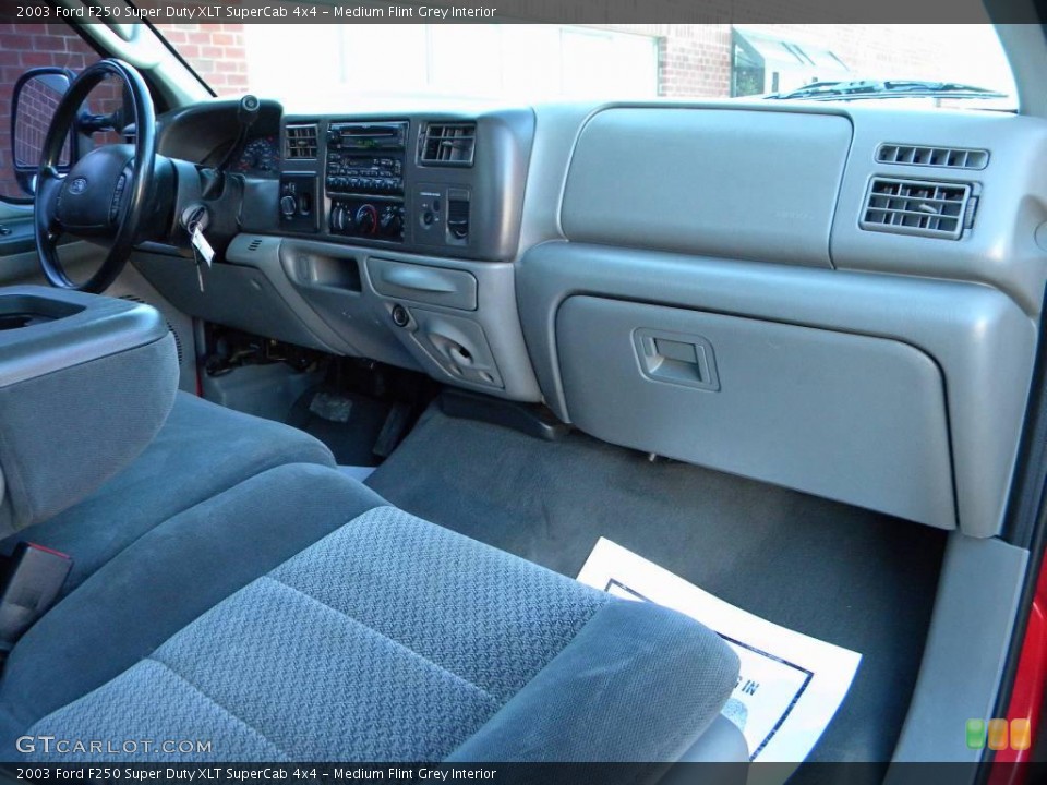 Medium Flint Grey Interior Dashboard for the 2003 Ford F250 Super Duty XLT SuperCab 4x4 #40607893