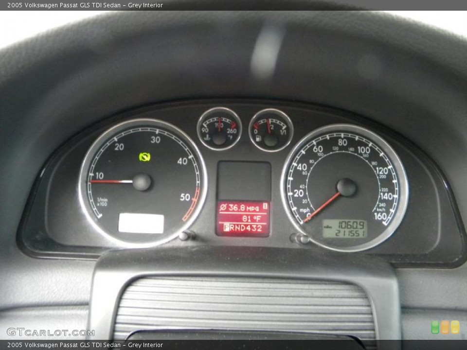 Grey Interior Gauges for the 2005 Volkswagen Passat GLS TDI Sedan #40624314