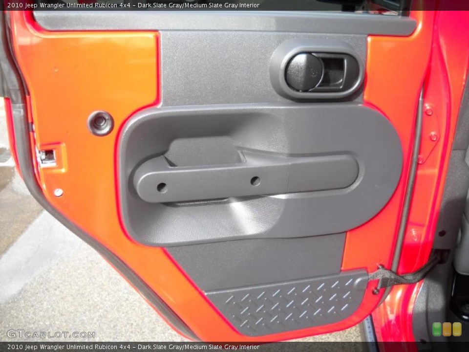 Dark Slate Gray/Medium Slate Gray Interior Door Panel for the 2010 Jeep Wrangler Unlimited Rubicon 4x4 #40626346