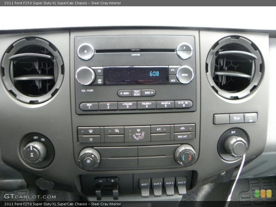Steel Gray Interior Controls for the 2011 Ford F250 Super Duty XL SuperCab Chassis #40632590