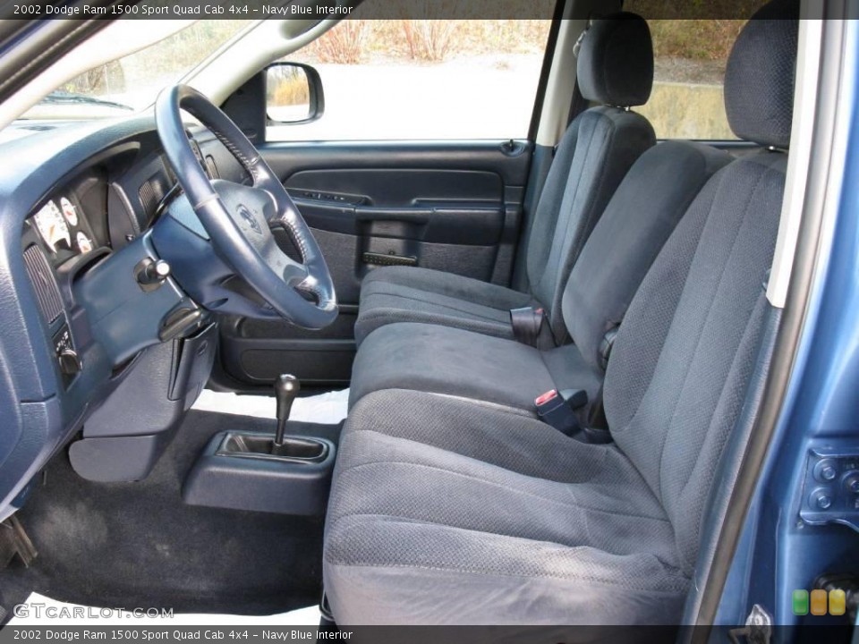 Navy Blue Interior Photo for the 2002 Dodge Ram 1500 Sport Quad Cab 4x4 #40635454