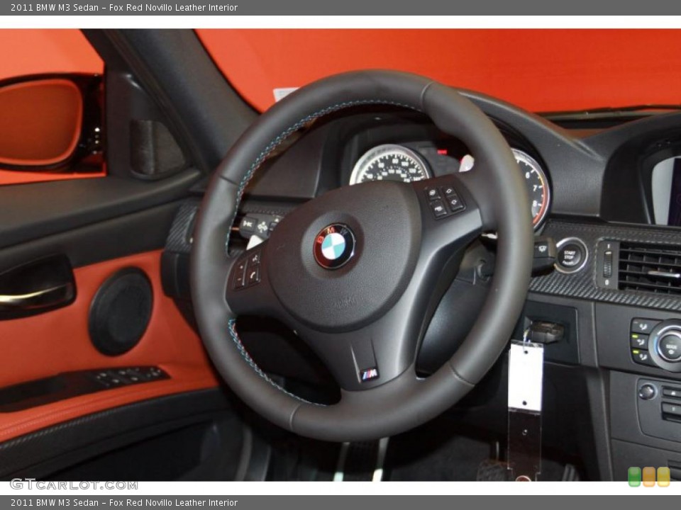 Fox Red Novillo Leather Interior Steering Wheel for the 2011 BMW M3 Sedan #40636102