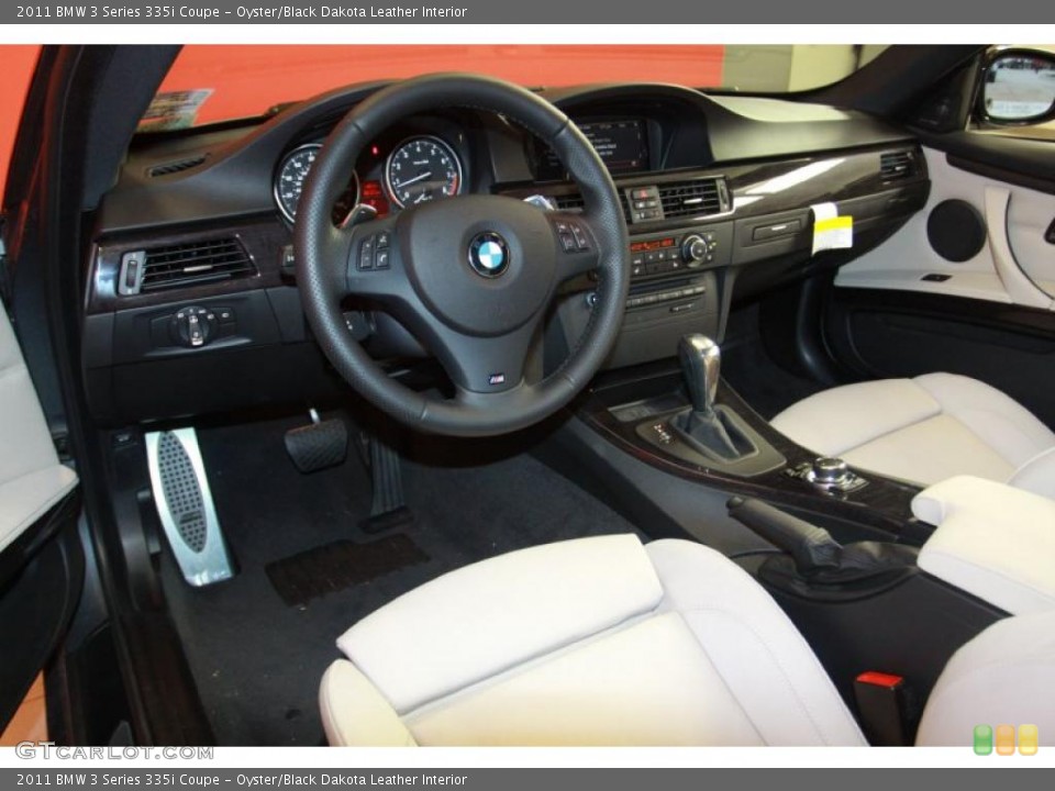 Oyster/Black Dakota Leather Interior Prime Interior for the 2011 BMW 3 Series 335i Coupe #40636322