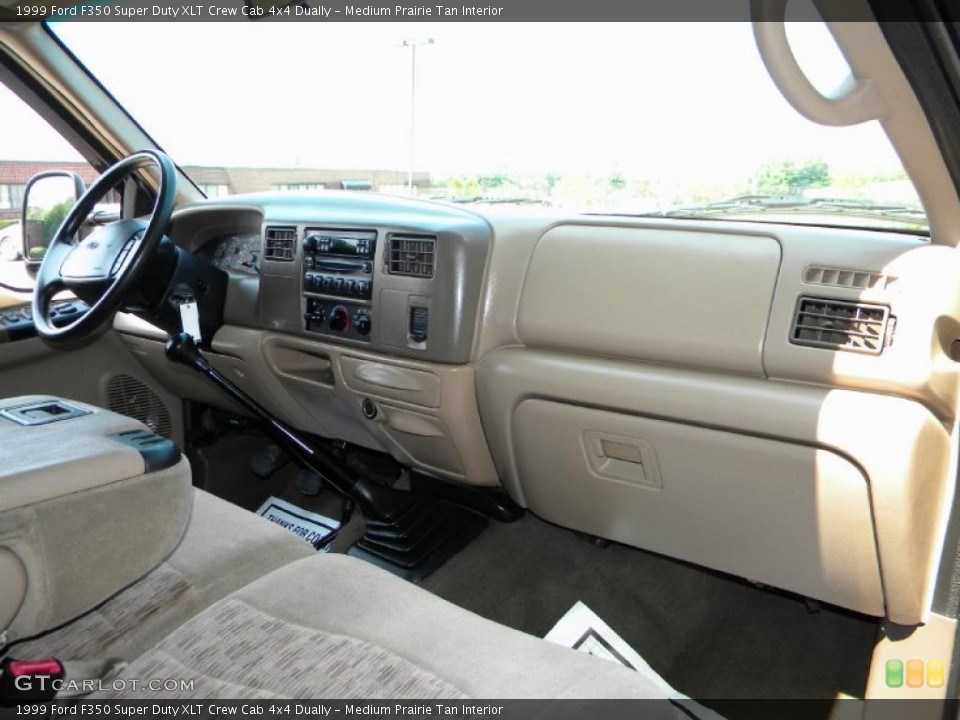 Medium Prairie Tan Interior Dashboard for the 1999 Ford F350 Super Duty XLT Crew Cab 4x4 Dually #40648750