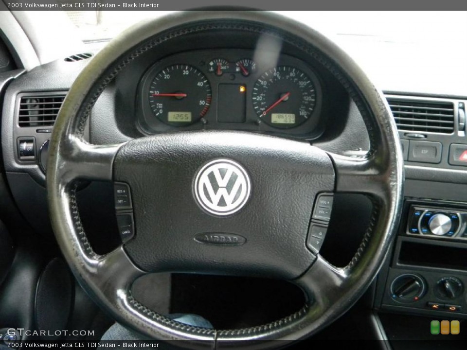 Black Interior Steering Wheel for the 2003 Volkswagen Jetta GLS TDI Sedan #40648934