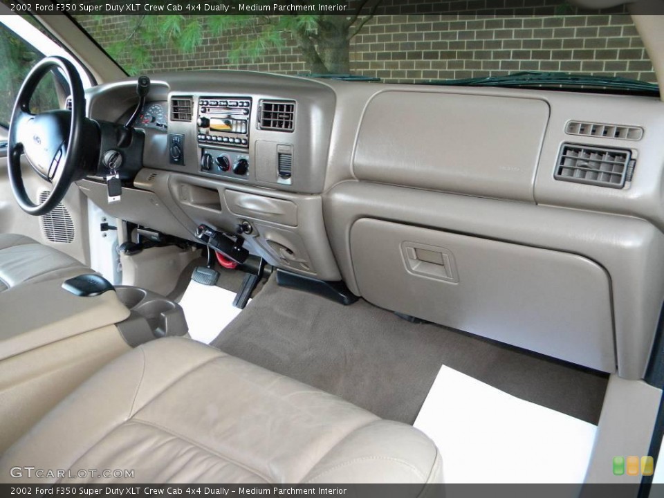 Medium Parchment Interior Dashboard for the 2002 Ford F350 Super Duty XLT Crew Cab 4x4 Dually #40651327