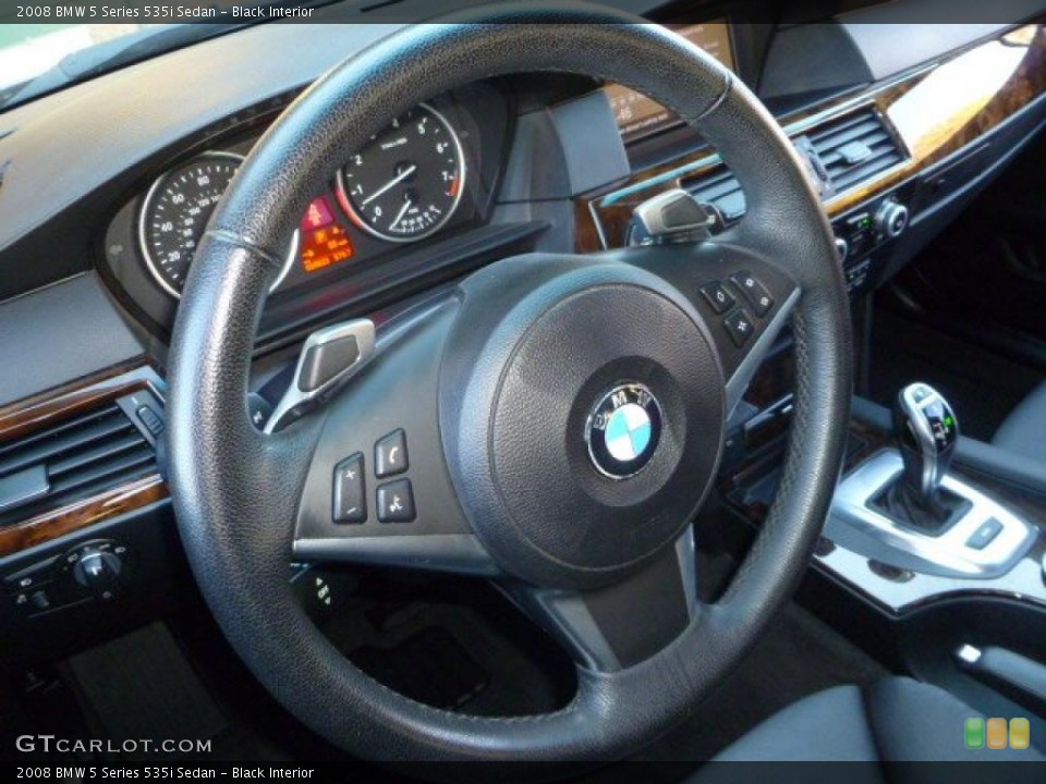 Black Interior Steering Wheel for the 2008 BMW 5 Series 535i Sedan #40677138