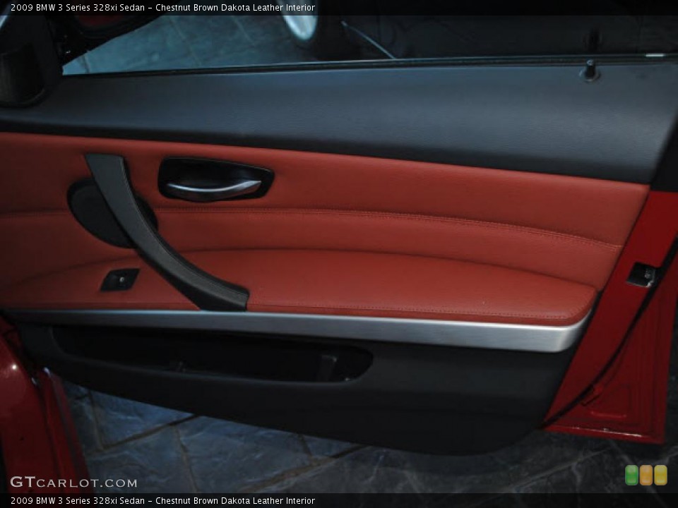 Chestnut Brown Dakota Leather Interior Door Panel for the 2009 BMW 3 Series 328xi Sedan #40677410