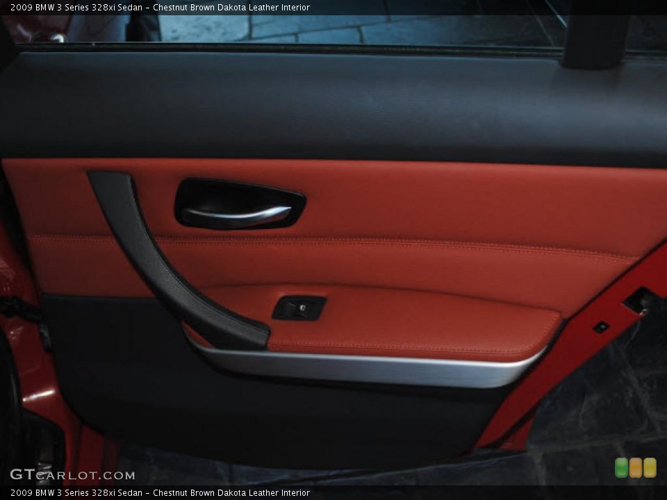 Chestnut Brown Dakota Leather Interior Door Panel for the 2009 BMW 3 Series 328xi Sedan #40677442