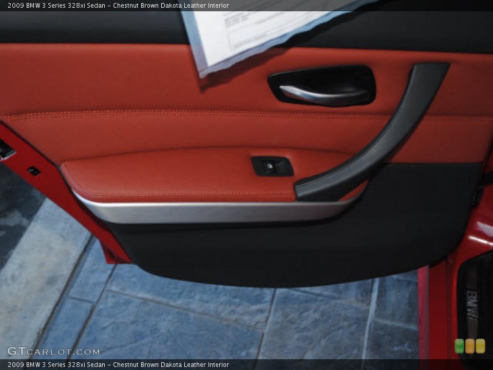 Chestnut Brown Dakota Leather Interior Door Panel for the 2009 BMW 3 Series 328xi Sedan #40677554