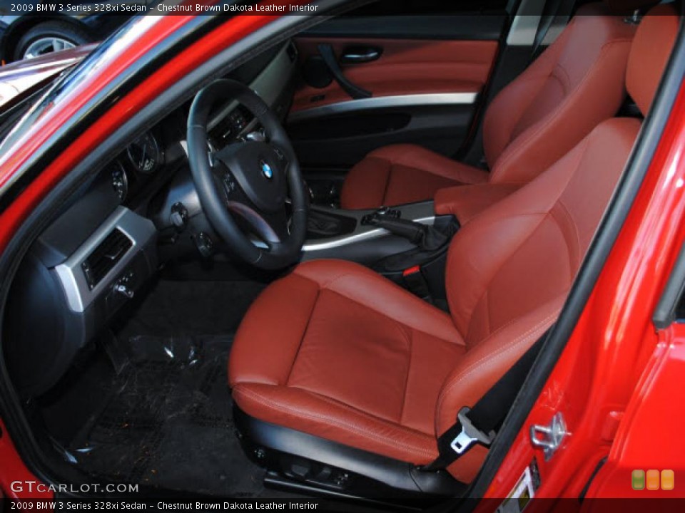 Chestnut Brown Dakota Leather Interior Photo for the 2009 BMW 3 Series 328xi Sedan #40677578