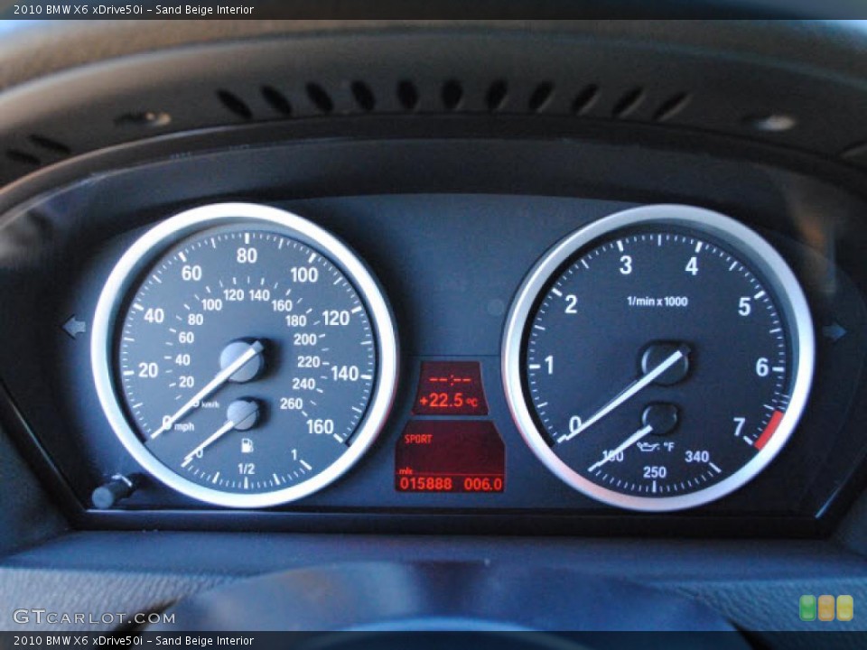 Sand Beige Interior Gauges for the 2010 BMW X6 xDrive50i #40678394