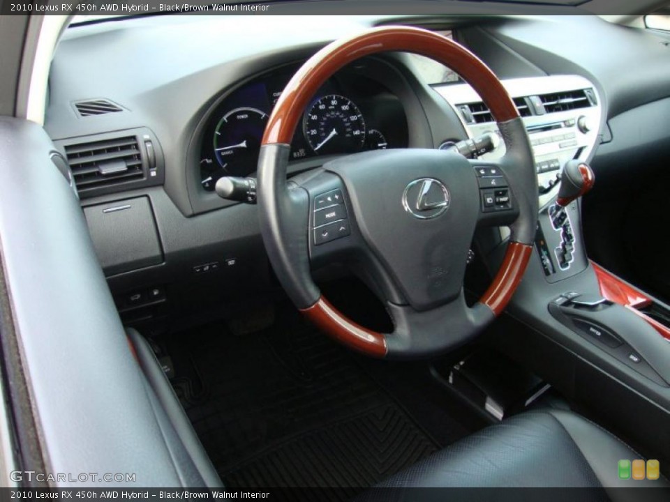 Black/Brown Walnut Interior Steering Wheel for the 2010 Lexus RX 450h AWD Hybrid #40680510