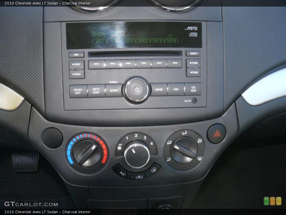 Charcoal Interior Controls for the 2010 Chevrolet Aveo LT Sedan #40683846