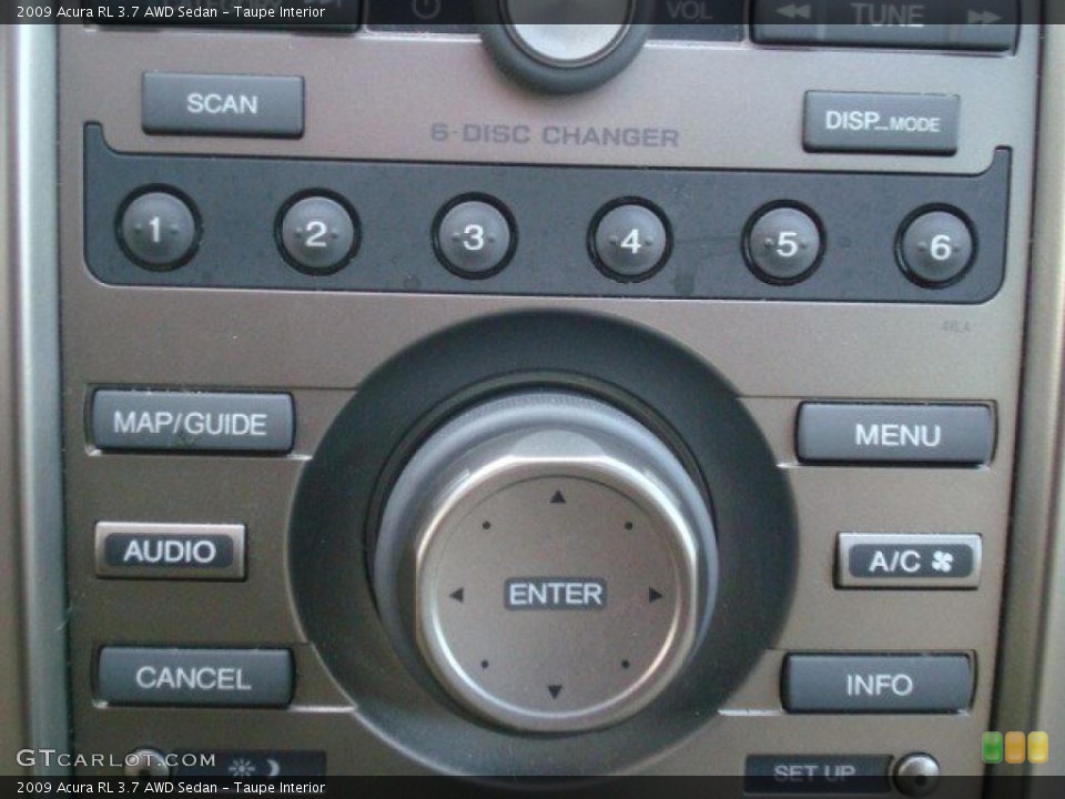 Taupe Interior Controls for the 2009 Acura RL 3.7 AWD Sedan #40691390