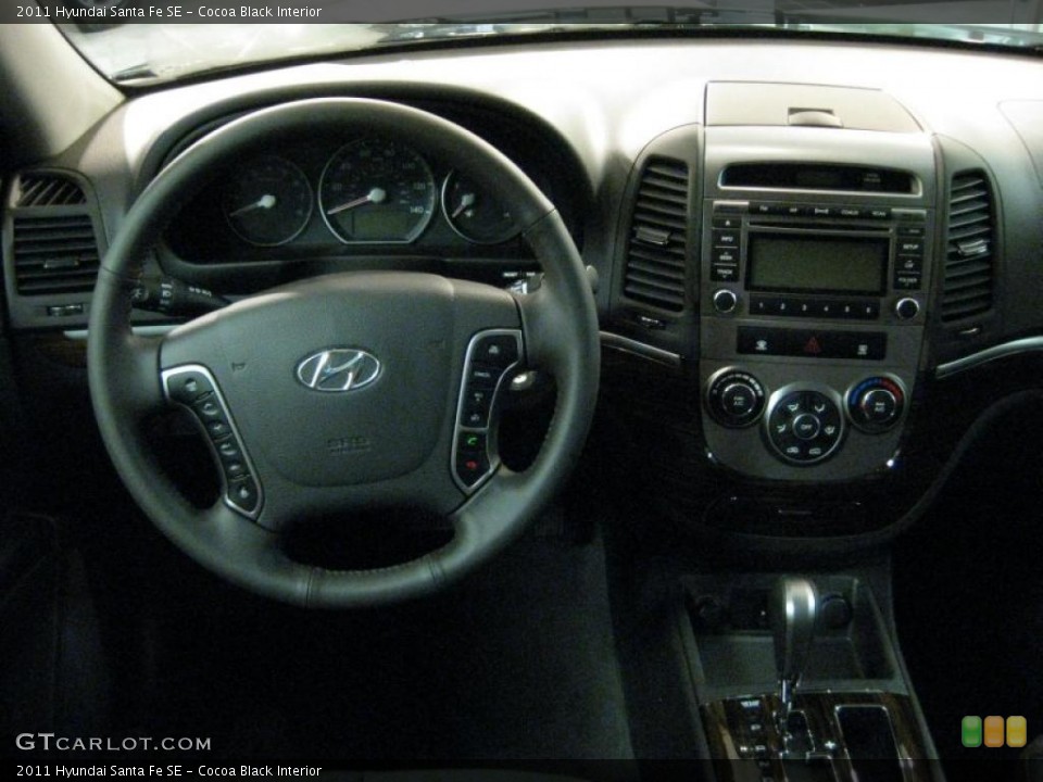 Cocoa Black Interior Dashboard for the 2011 Hyundai Santa Fe SE #40706781