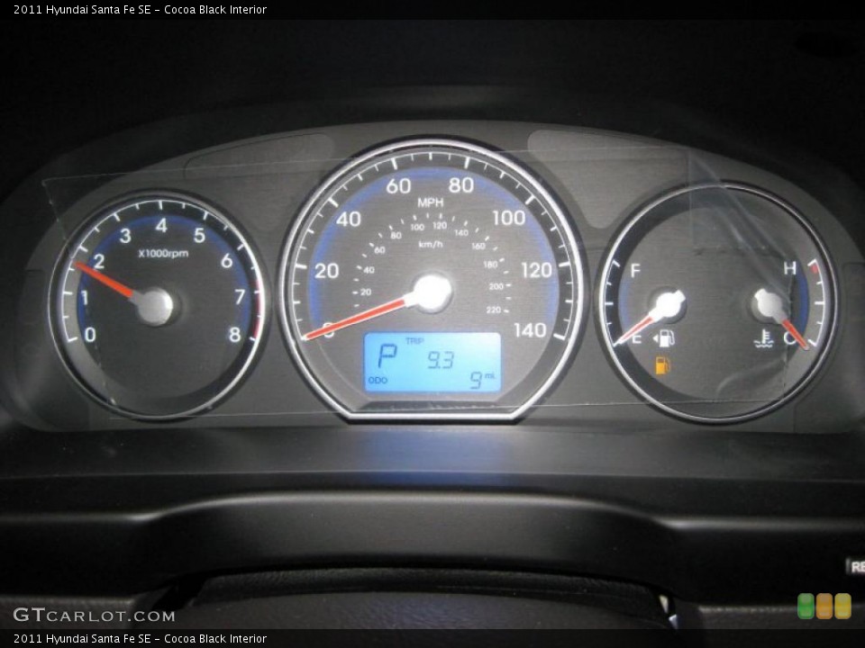 Cocoa Black Interior Gauges for the 2011 Hyundai Santa Fe SE #40706837