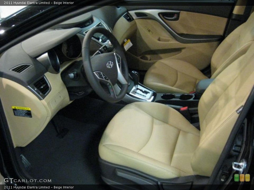 Beige Interior Prime Interior for the 2011 Hyundai Elantra Limited #40707421