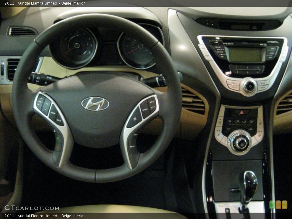 Beige Interior Dashboard for the 2011 Hyundai Elantra Limited #40707589