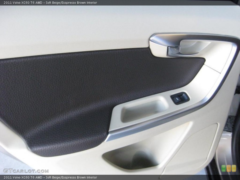 Soft Beige/Esspresso Brown Interior Door Panel for the 2011 Volvo XC60 T6 AWD #40708349