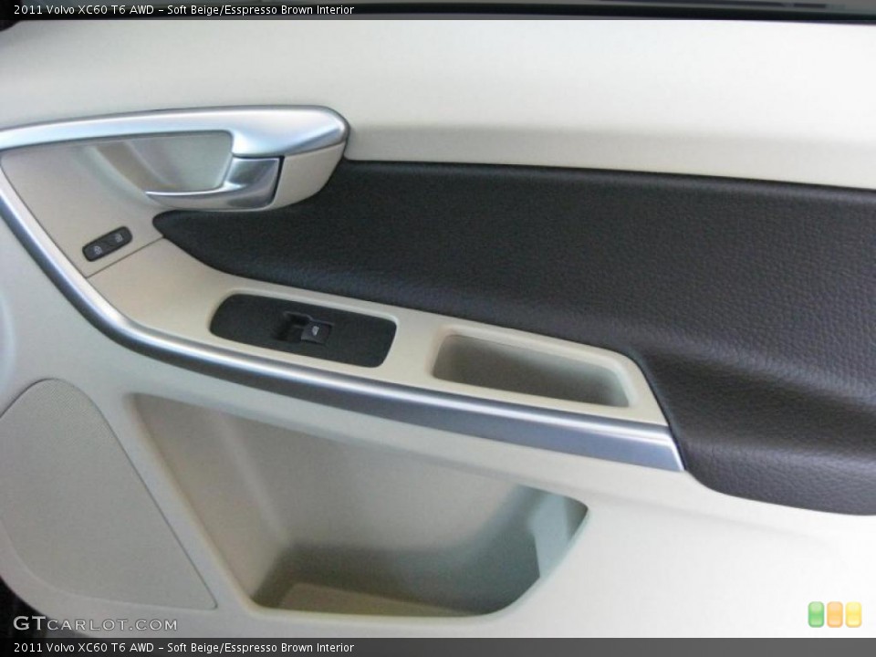 Soft Beige/Esspresso Brown Interior Door Panel for the 2011 Volvo XC60 T6 AWD #40708397