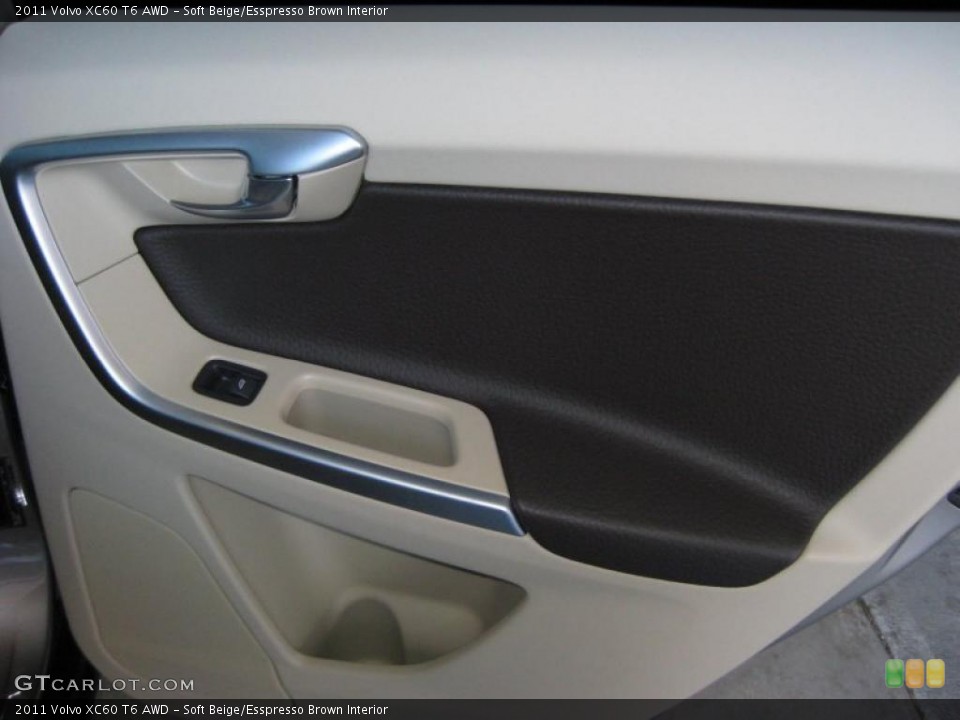 Soft Beige/Esspresso Brown Interior Door Panel for the 2011 Volvo XC60 T6 AWD #40708441