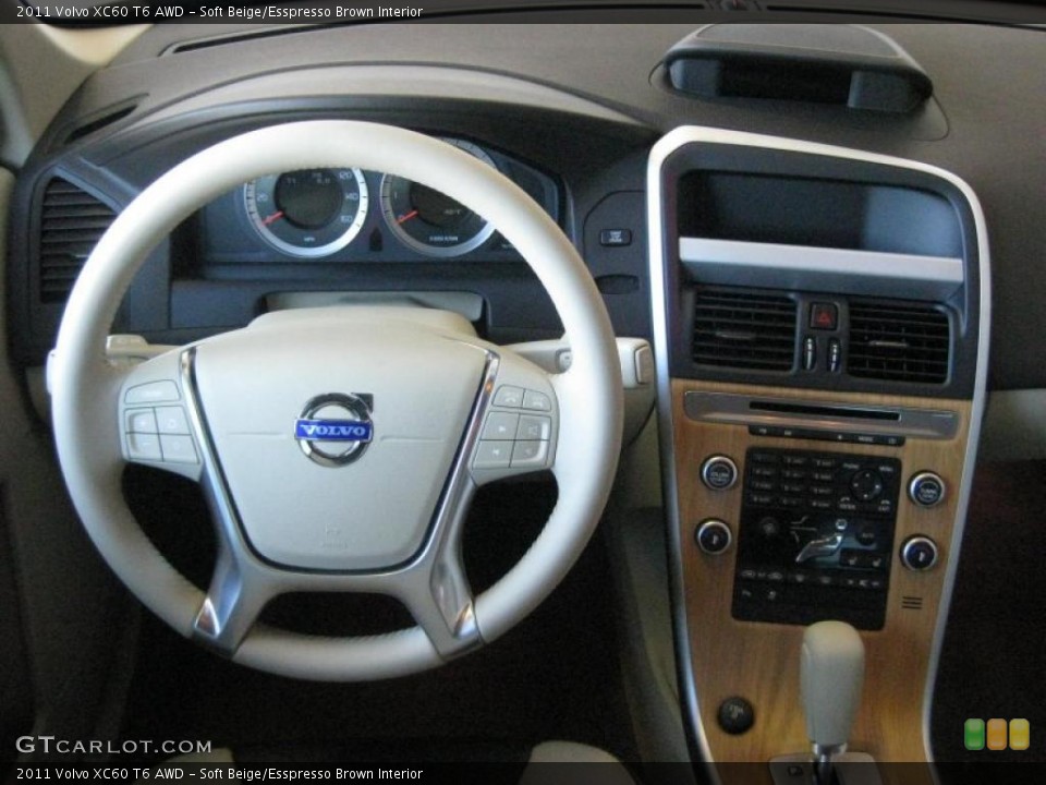 Soft Beige/Esspresso Brown Interior Dashboard for the 2011 Volvo XC60 T6 AWD #40708457