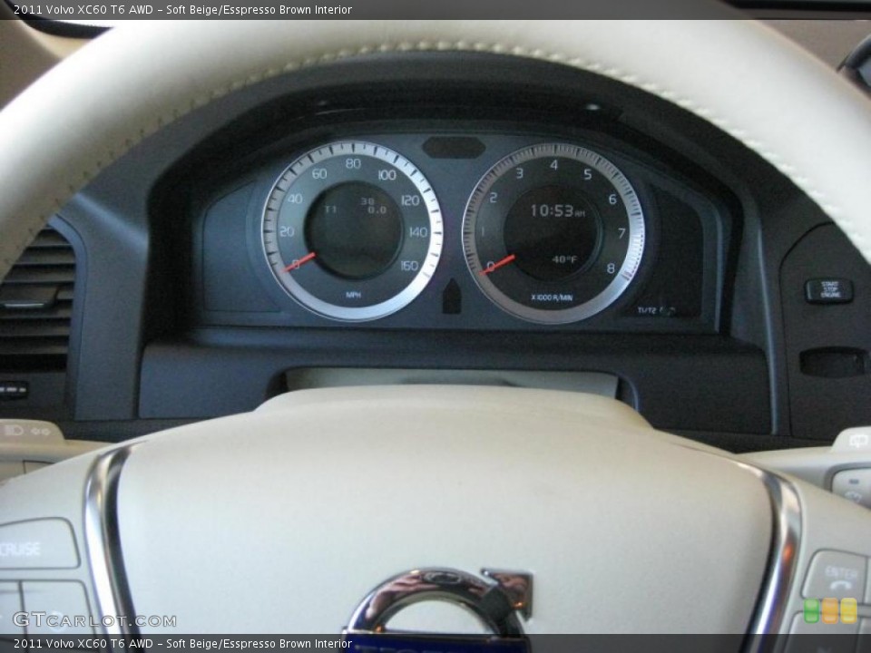 Soft Beige/Esspresso Brown Interior Gauges for the 2011 Volvo XC60 T6 AWD #40708517