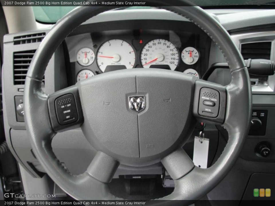 Medium Slate Gray Interior Steering Wheel for the 2007 Dodge Ram 2500 Big Horn Edition Quad Cab 4x4 #40721851