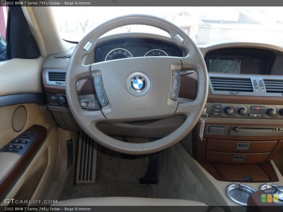 Beige III Interior Steering Wheel for the 2002 BMW 7 Series 745Li Sedan #40726622