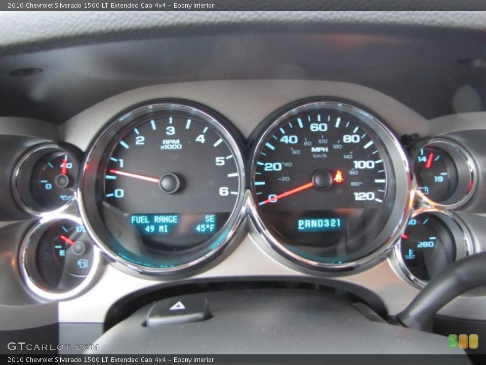 Ebony Interior Gauges for the 2010 Chevrolet Silverado 1500 LT Extended Cab 4x4 #40731155