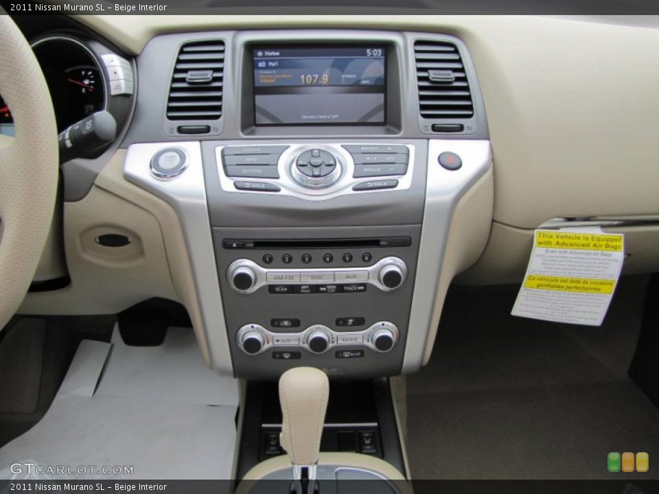 Beige Interior Controls for the 2011 Nissan Murano SL #40733347