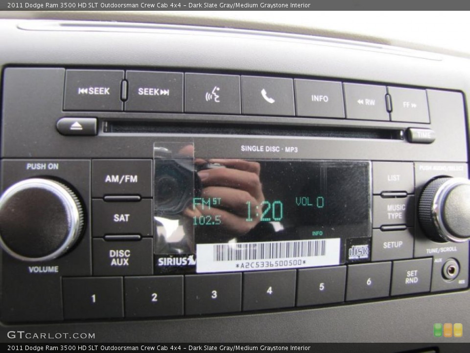 Dark Slate Gray/Medium Graystone Interior Controls for the 2011 Dodge Ram 3500 HD SLT Outdoorsman Crew Cab 4x4 #40743472