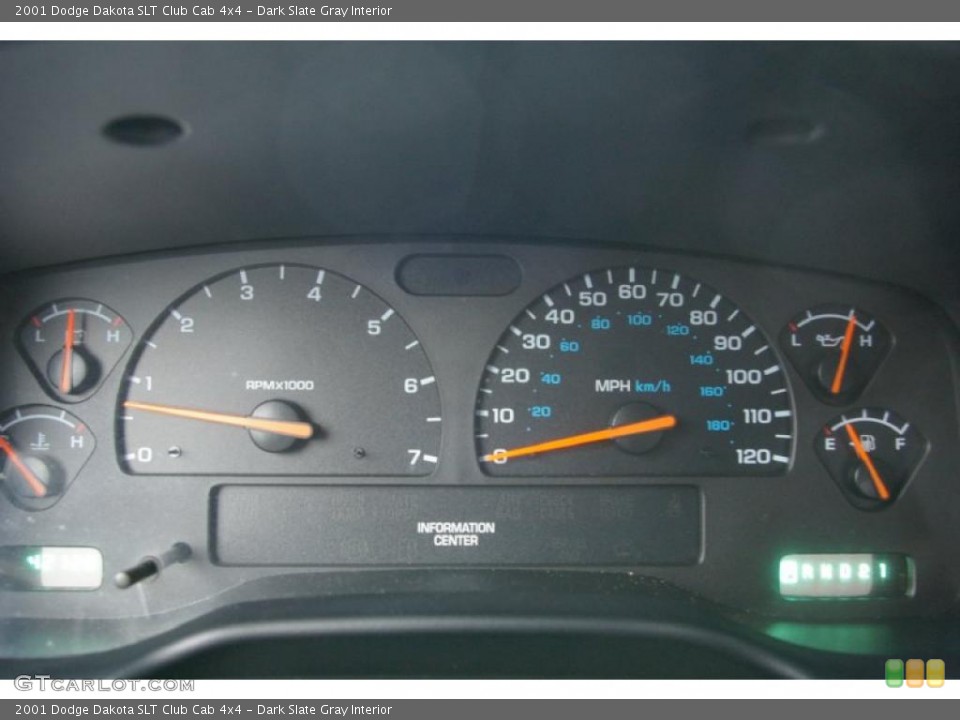 Dark Slate Gray Interior Gauges for the 2001 Dodge Dakota SLT Club Cab 4x4 #40745964