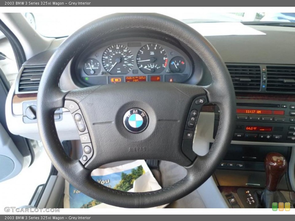 Grey Interior Steering Wheel for the 2003 BMW 3 Series 325xi Wagon #40749078
